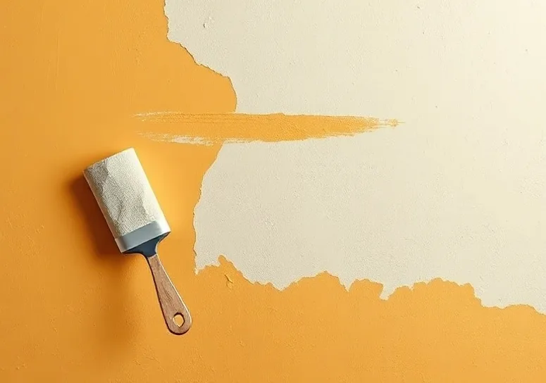 Application d'un enduit décoratif à la lisseuse sur un mur